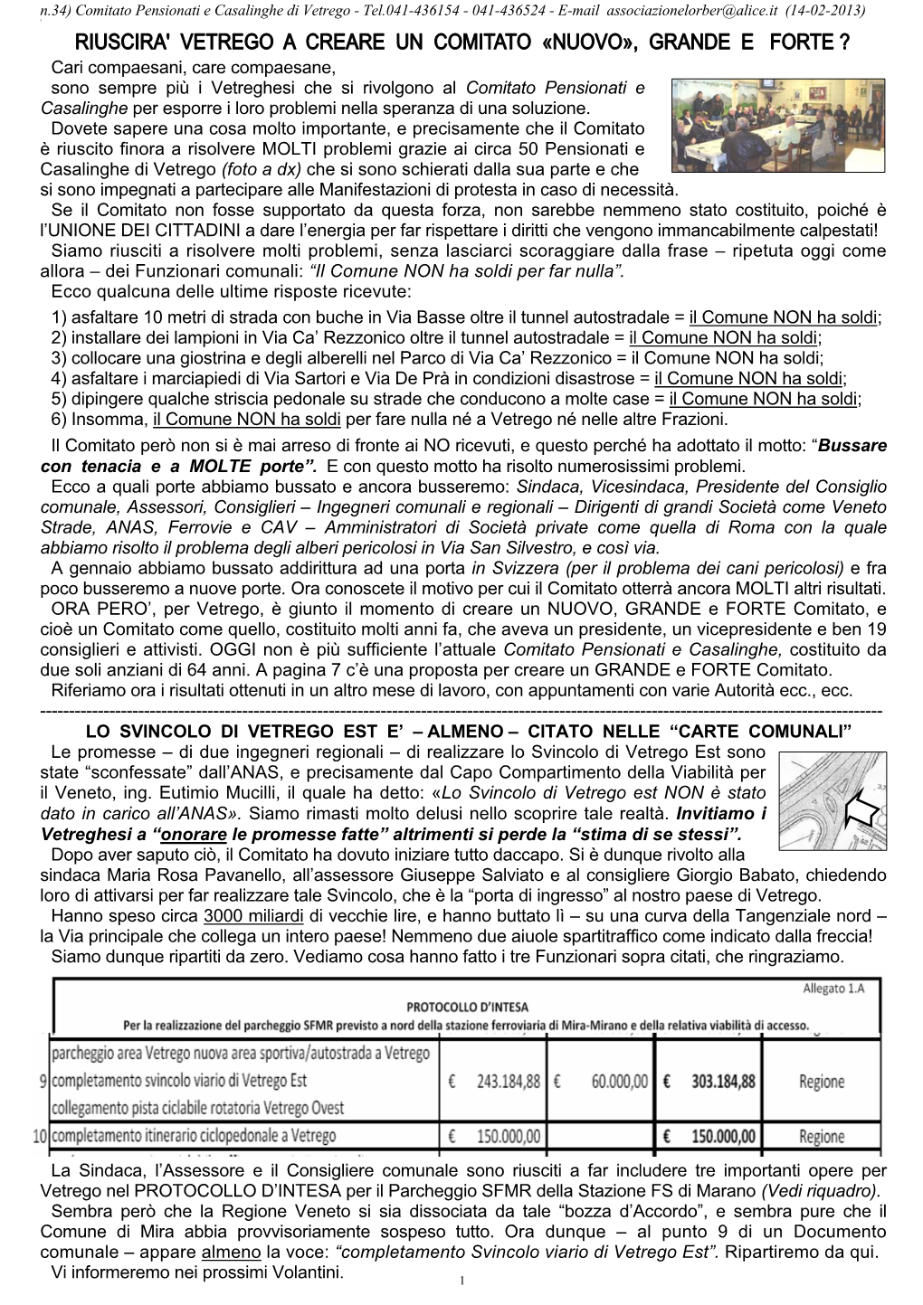 N.34) Comitato Pensionati E Casalinghe Di Vetrego - Tel.041-436154 - 041-436524 - E-Mail Associazionelorber@Alice.It (14-02-2013) 3