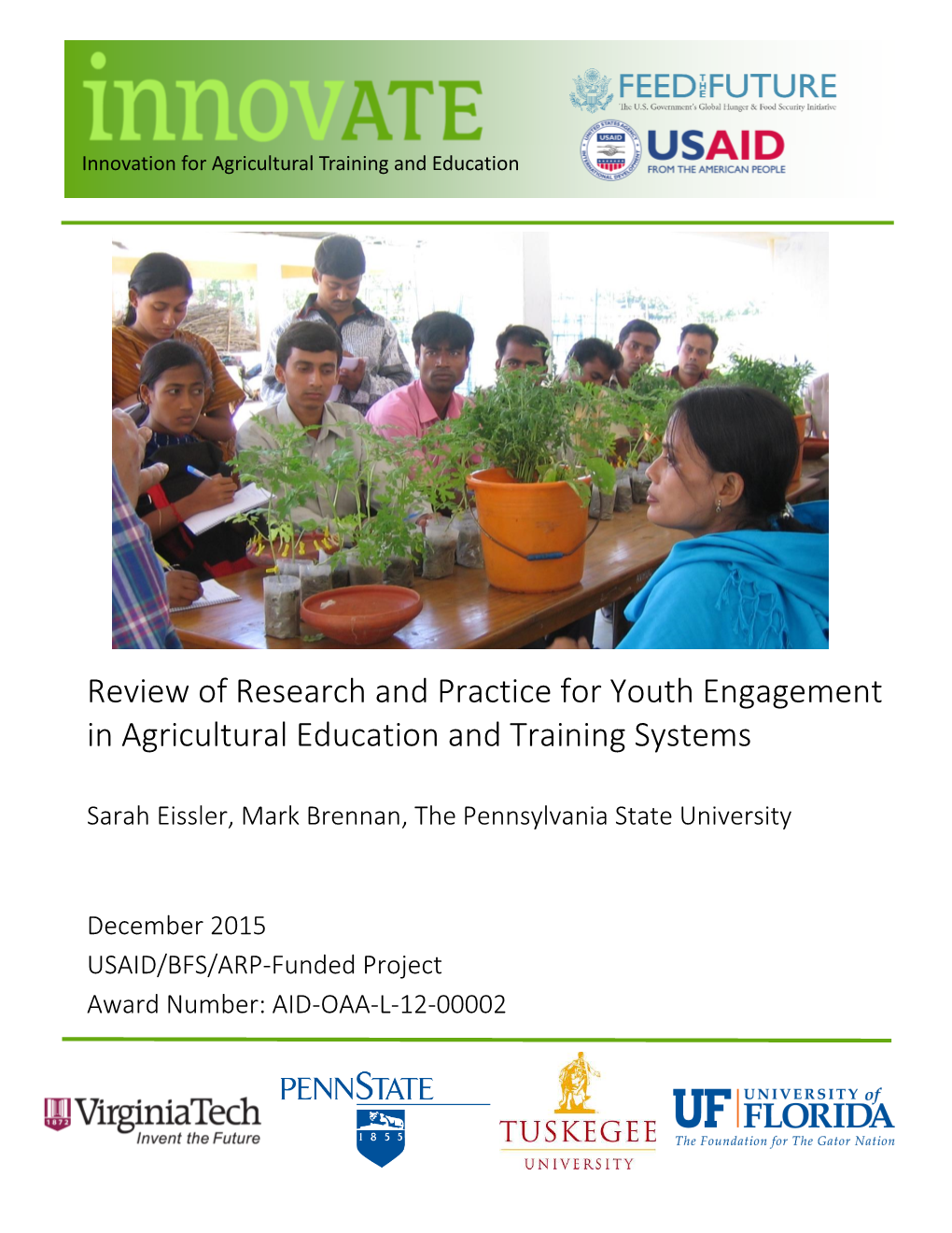 Review of Research and Practice for Youth Engagement in Agricultural Education and Training Systems