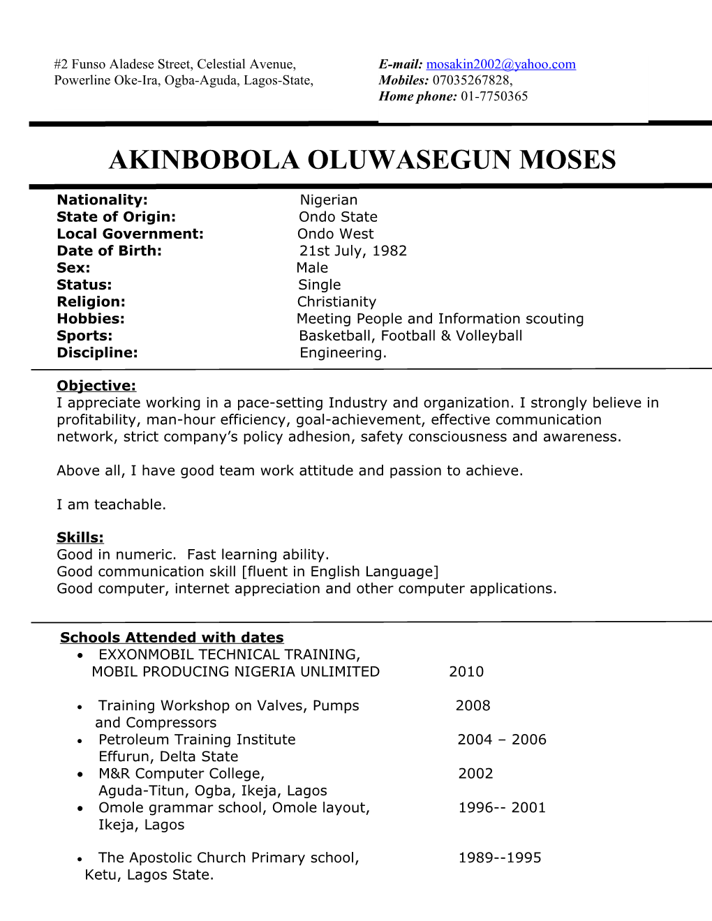 Akinbobola Oluwasegun Moses