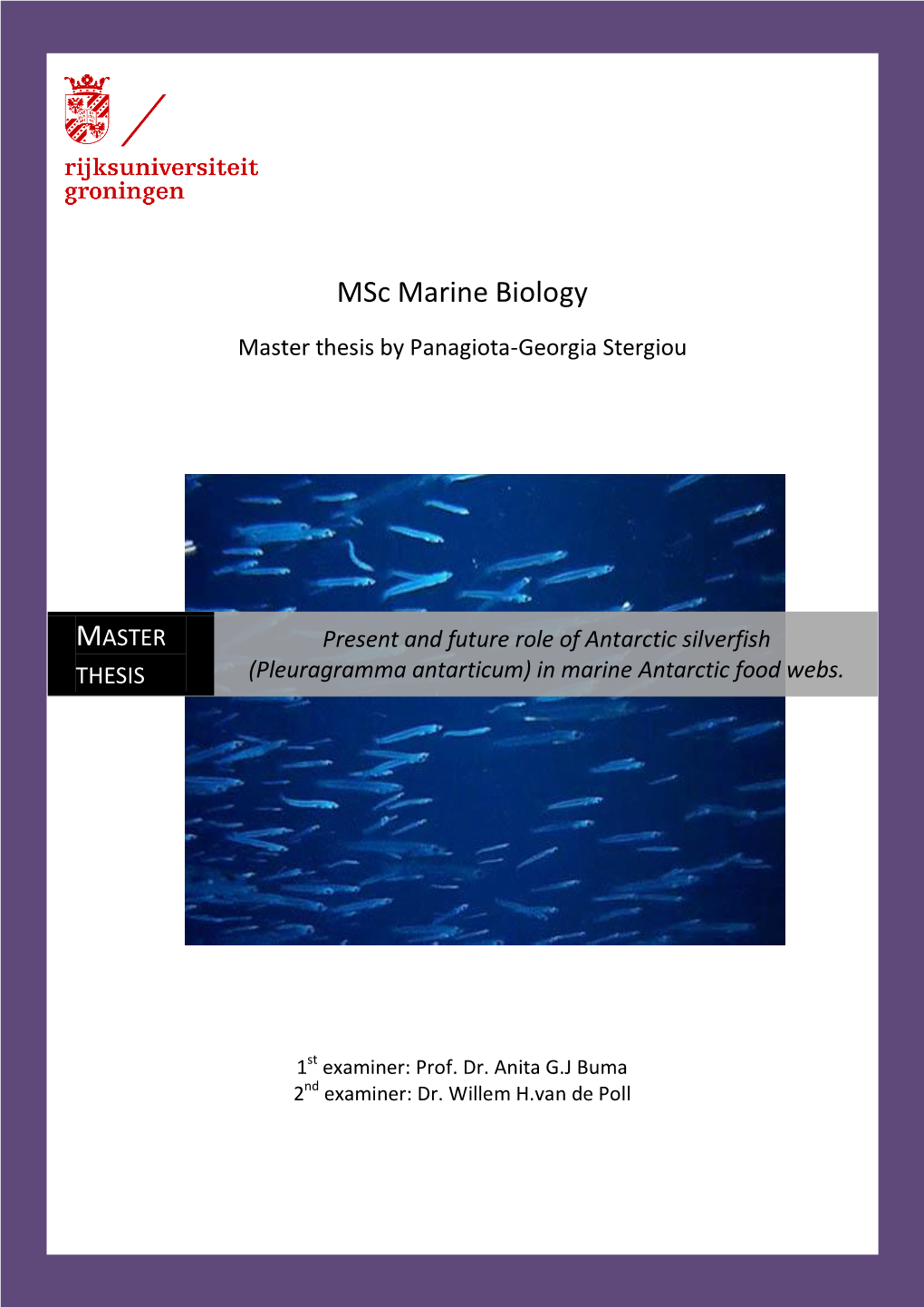 Present and Future Role of Antarctic Silverfish (Pleuragramma Antarticum)