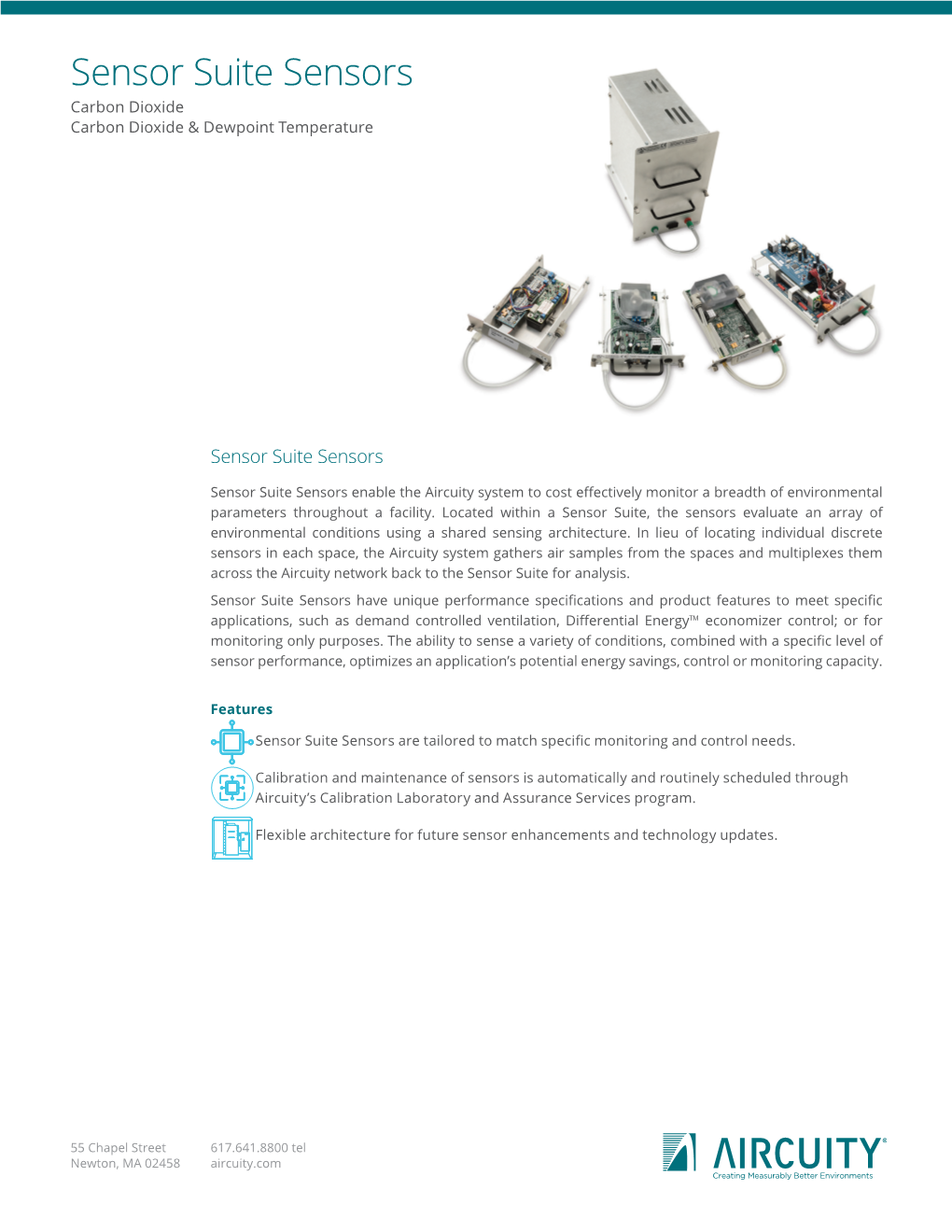 Sensor Suite Sensors Carbon Dioxide Carbon Dioxide & Dewpoint Temperature