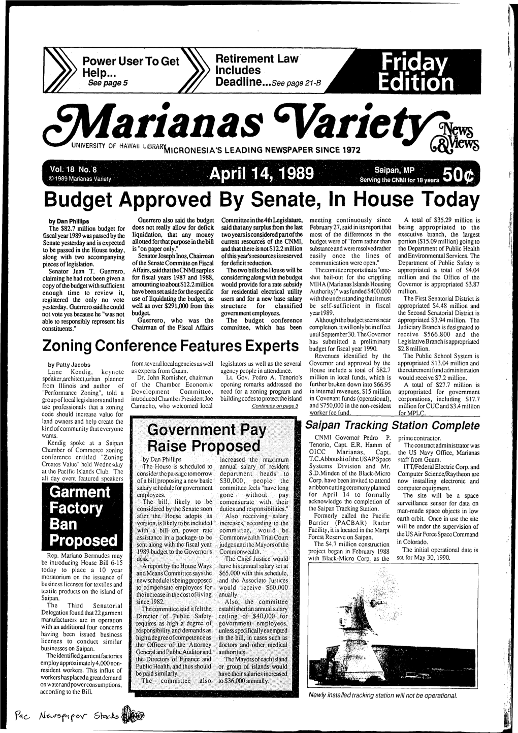 Marianas Variety News and Views--Page 3 Page 2--Marians Variety News and Views-- Friday, April 14, 1989