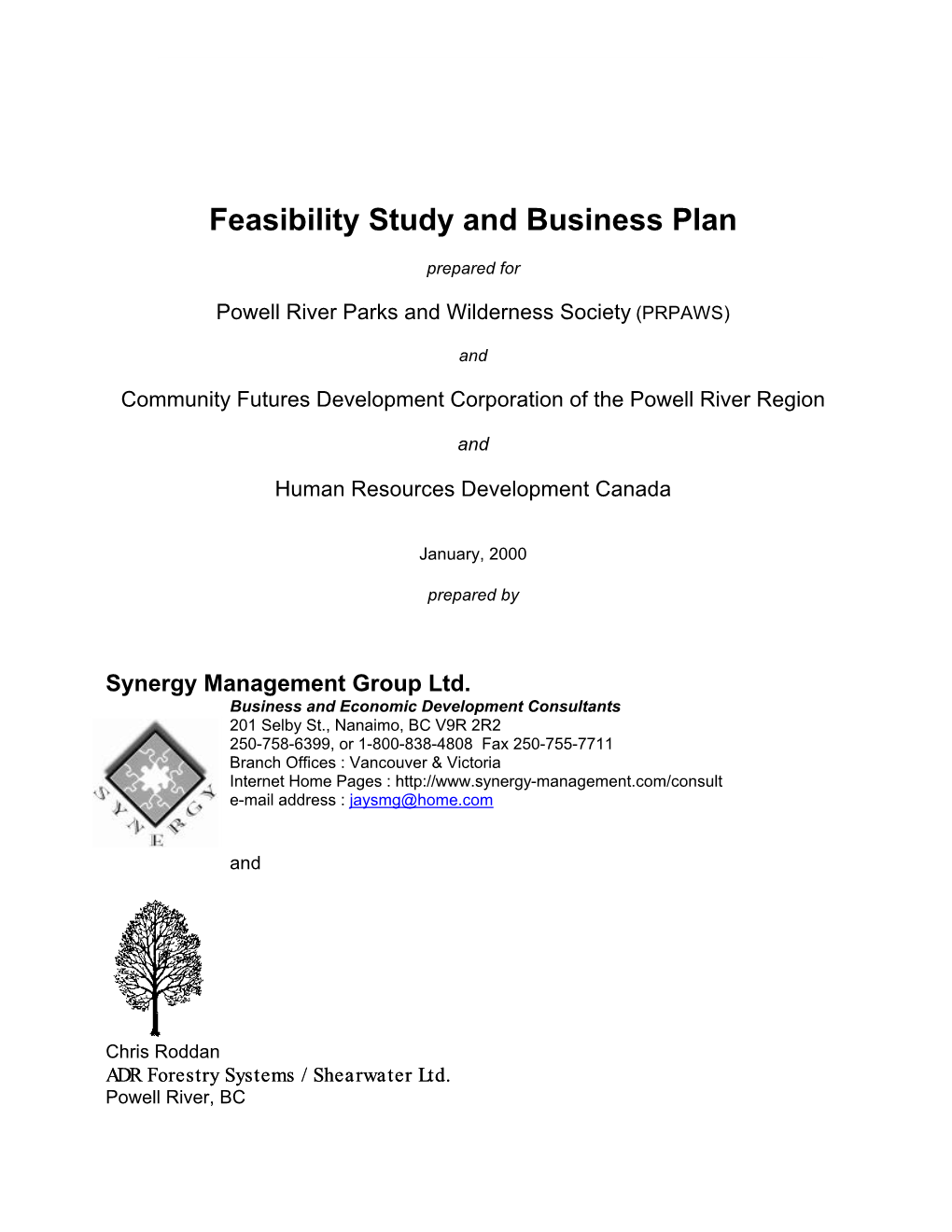 Feasibility Study and Business Plan