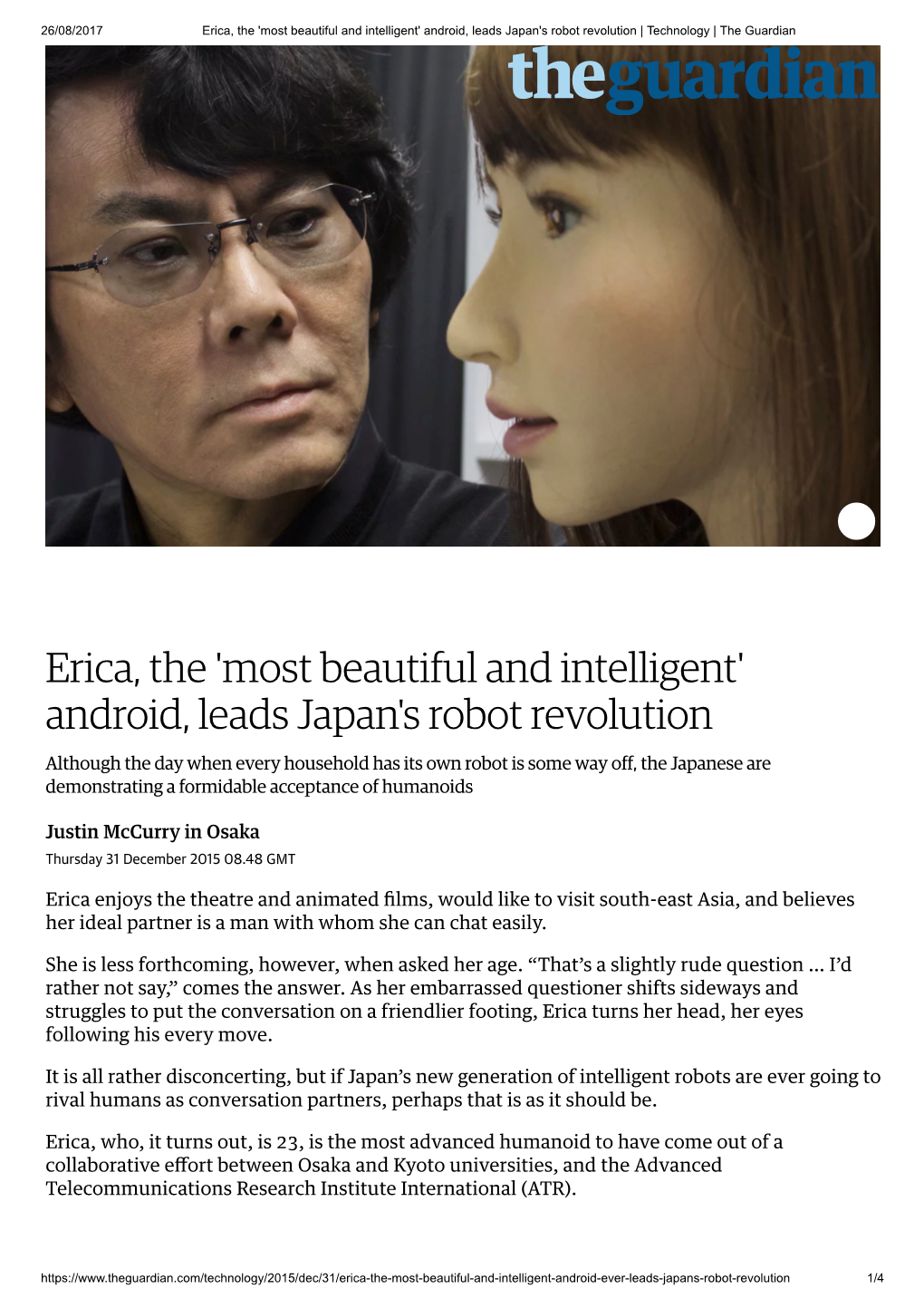 Android, Leads Japan's Robot Revolution | Technology | the Guardian