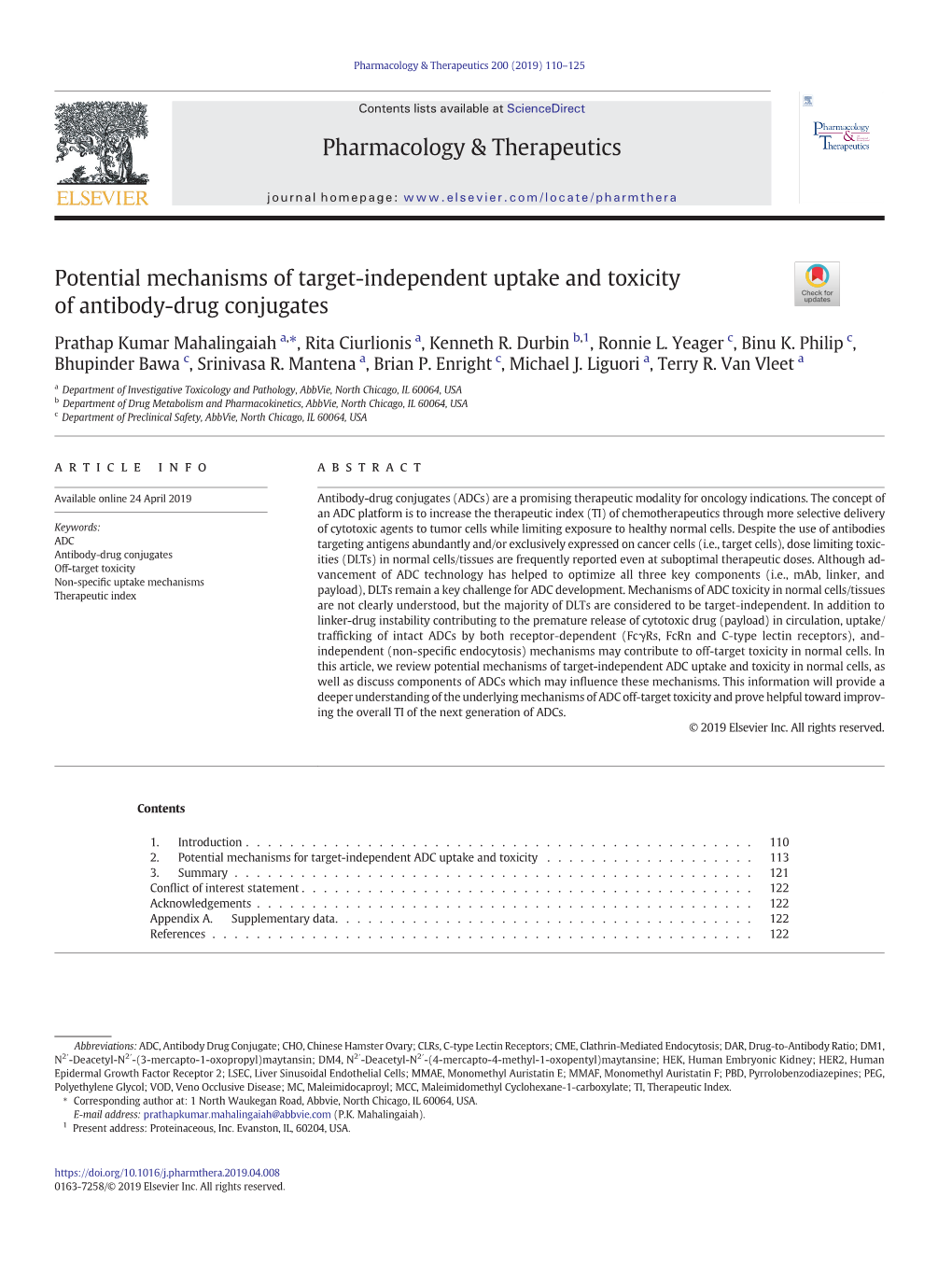 Potential Mechanisms of Target-Independent Uptake and Toxicity of Antibody-Drug Conjugates