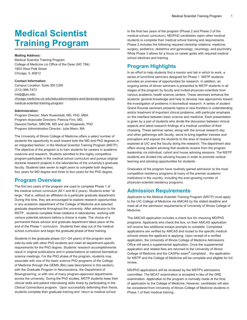 Medical Scientist Training Program 1
