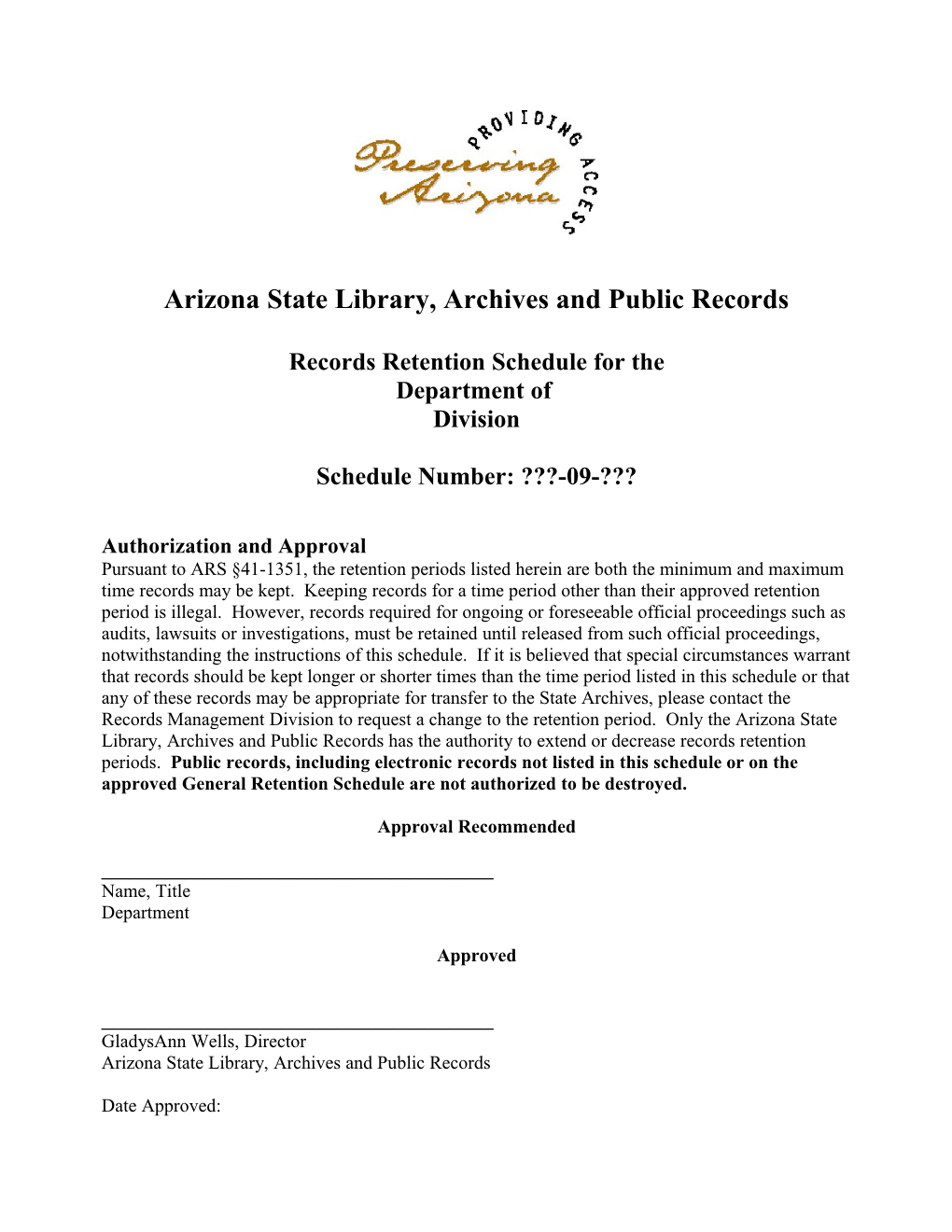 Arizona State Library, Archives and Public Records