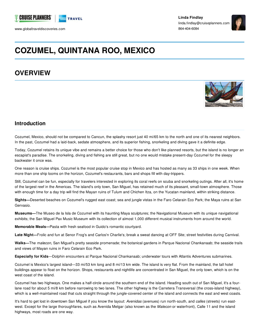 Cozumel, Quintana Roo, Mexico Overview