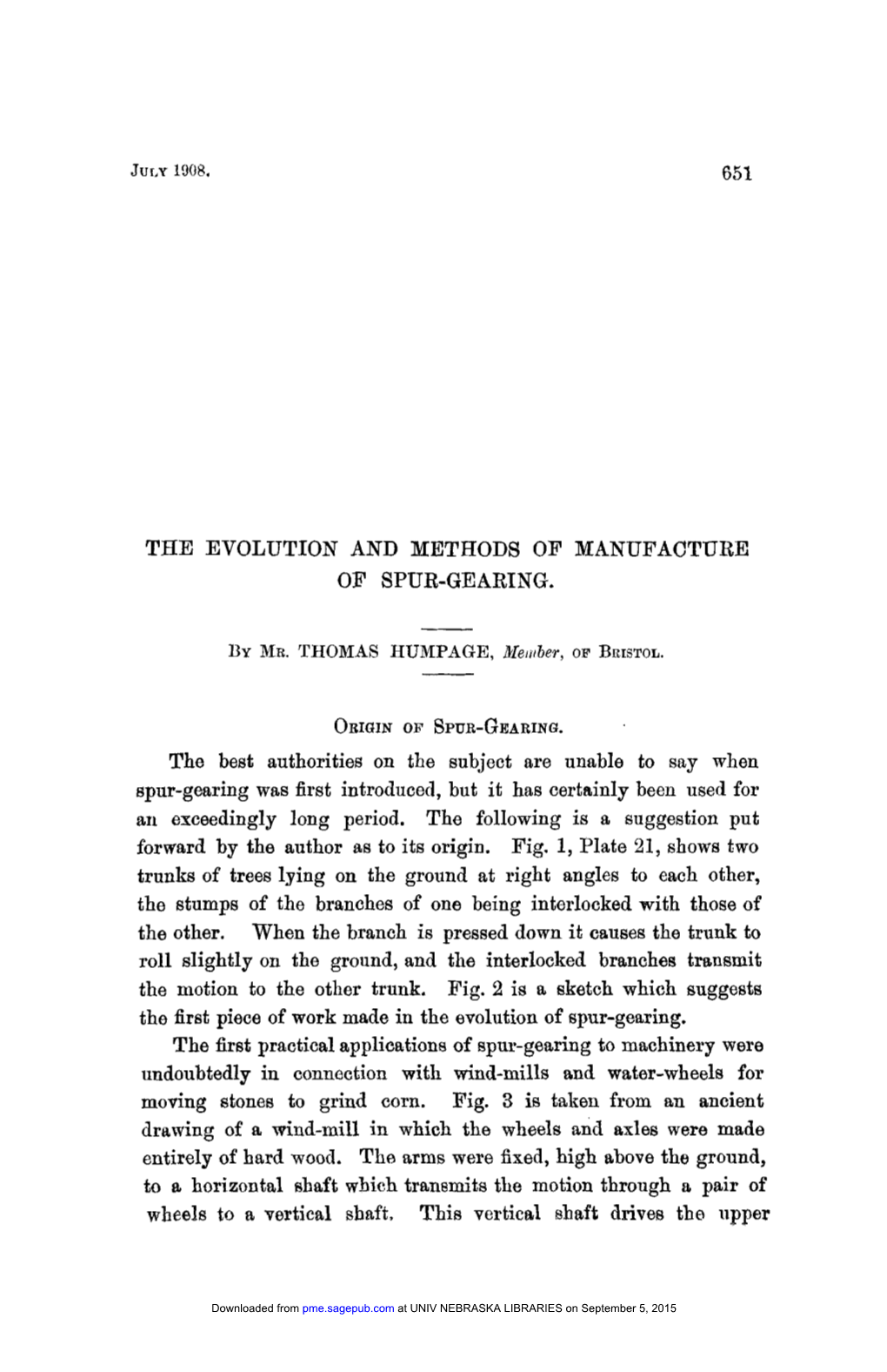 651 Origin of Spur-Gearing