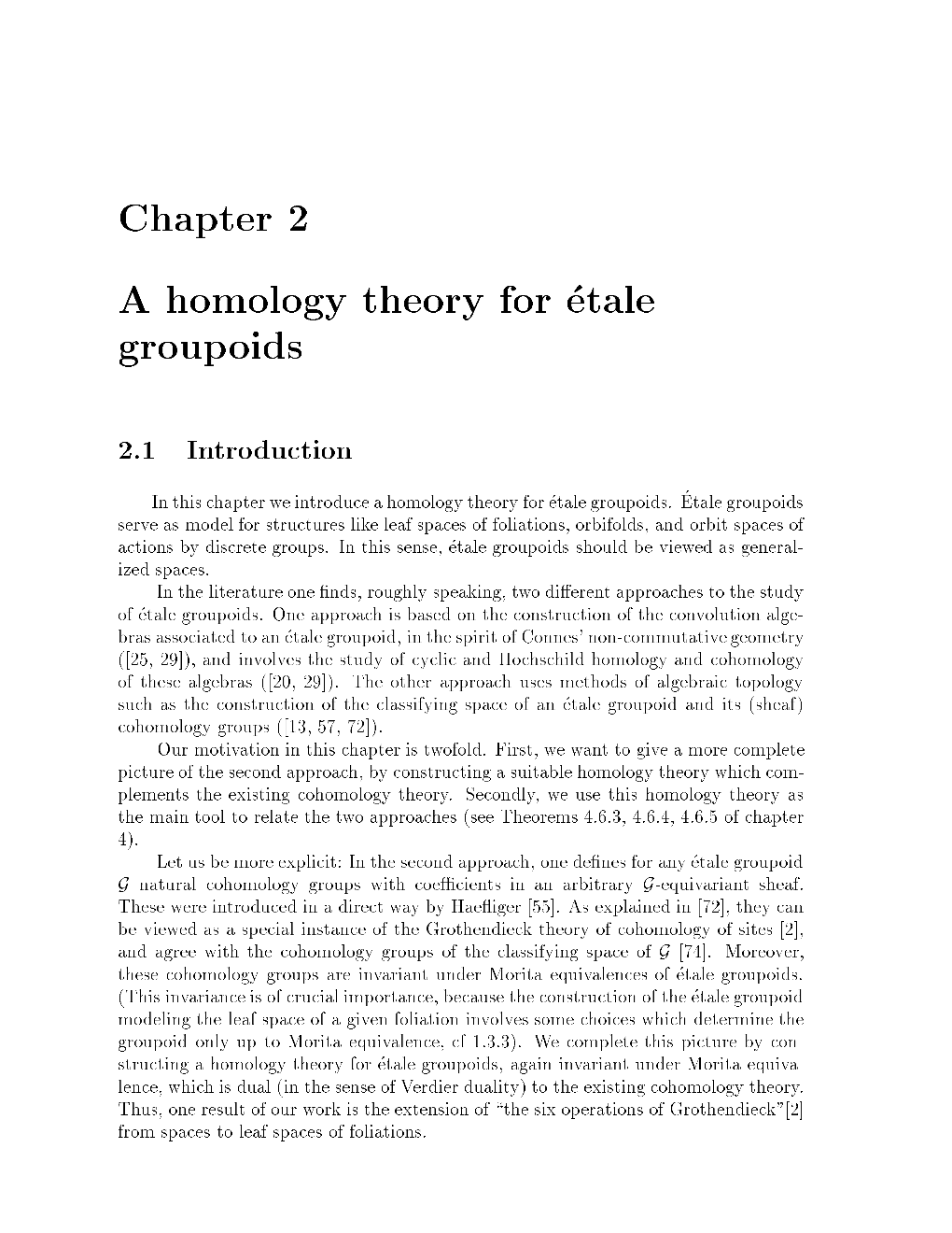 Chapter 2 a Homology Theory for Etale Groupoids