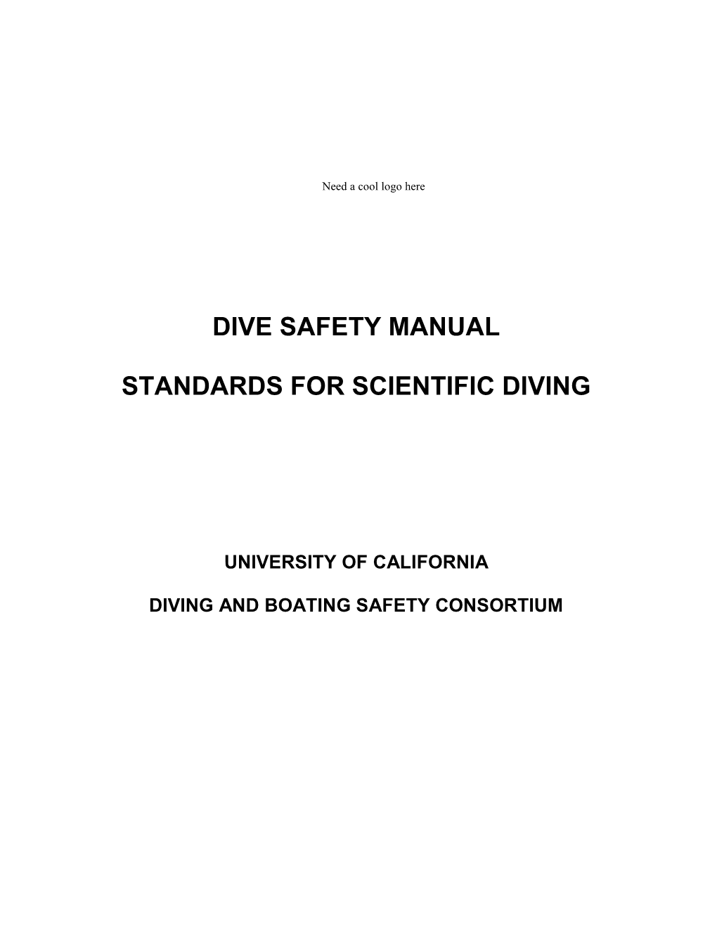 UC Consortium Diving Manual