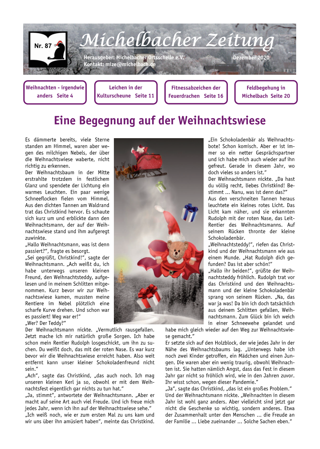 Michelbacher Zeitung Herausgeber: Michelbacher Ortsschelle E.V