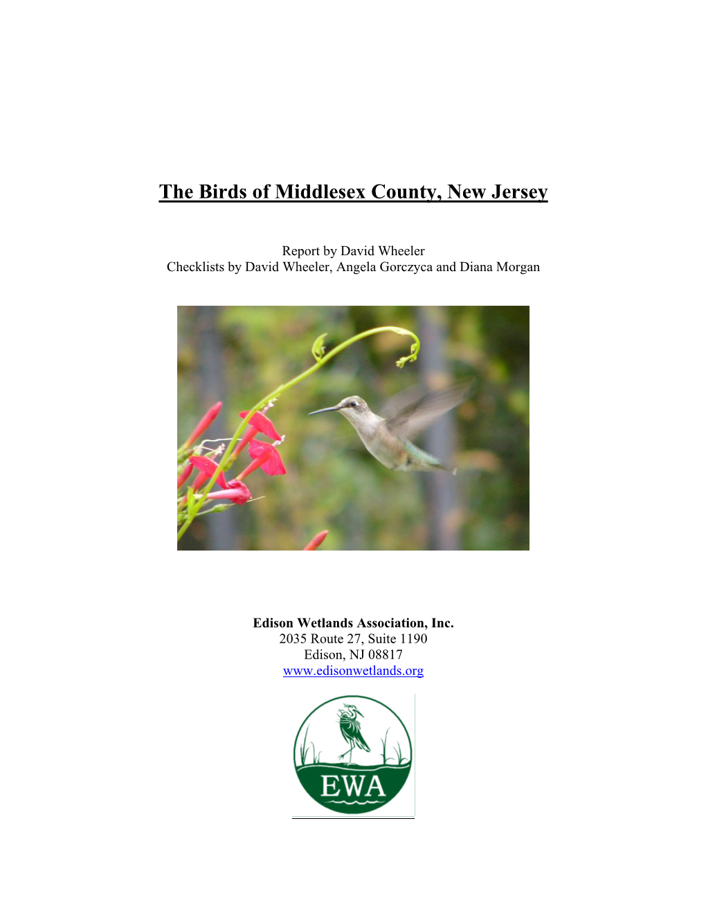 The Birds of Middlesex County, New Jersey