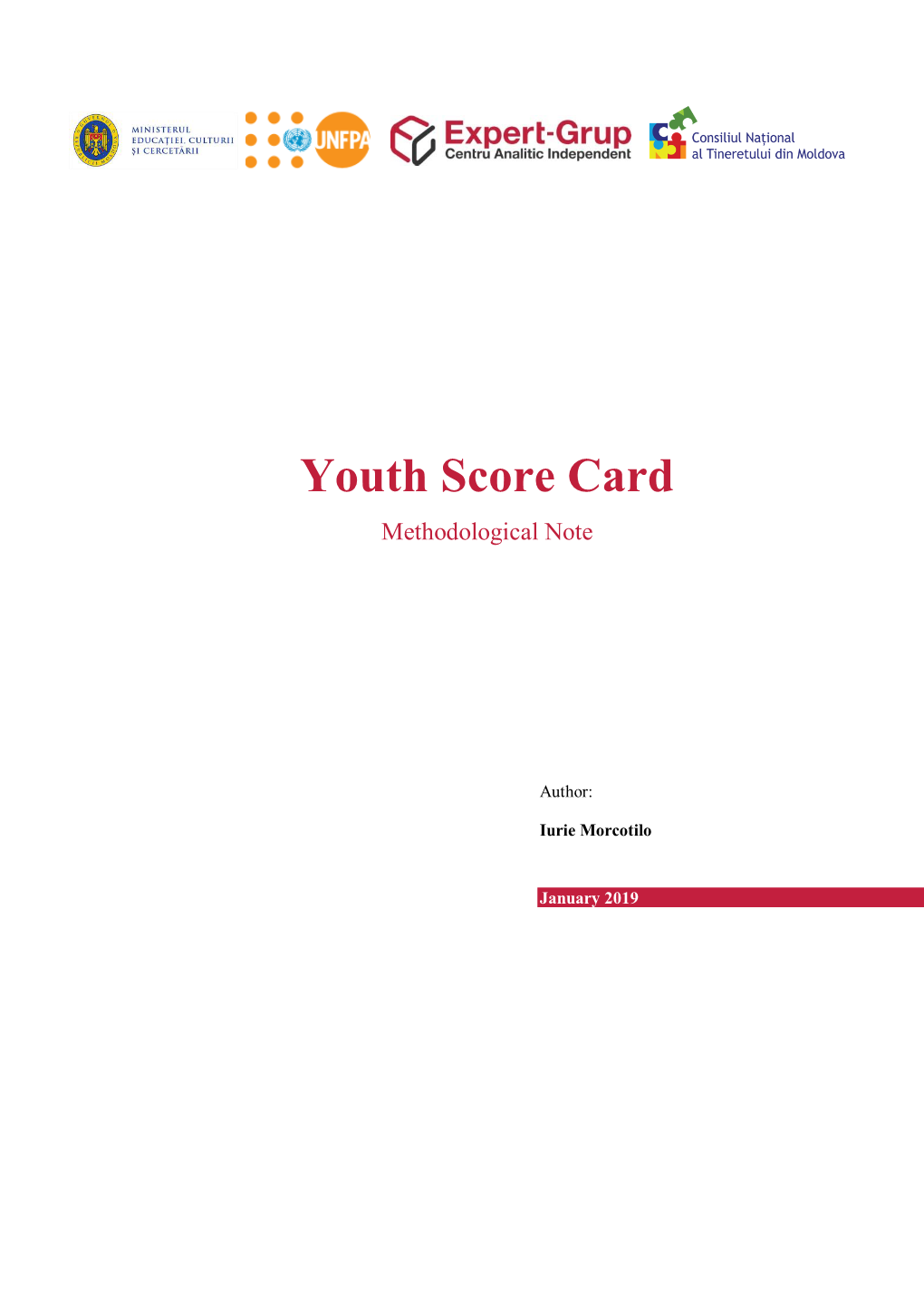 Youth Score Card Methodological Note