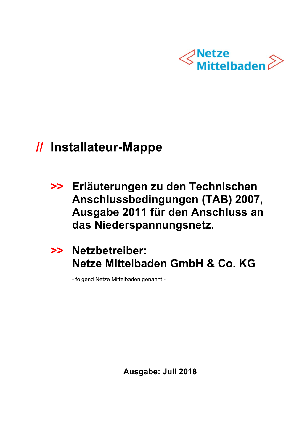 Installateur-Mappe