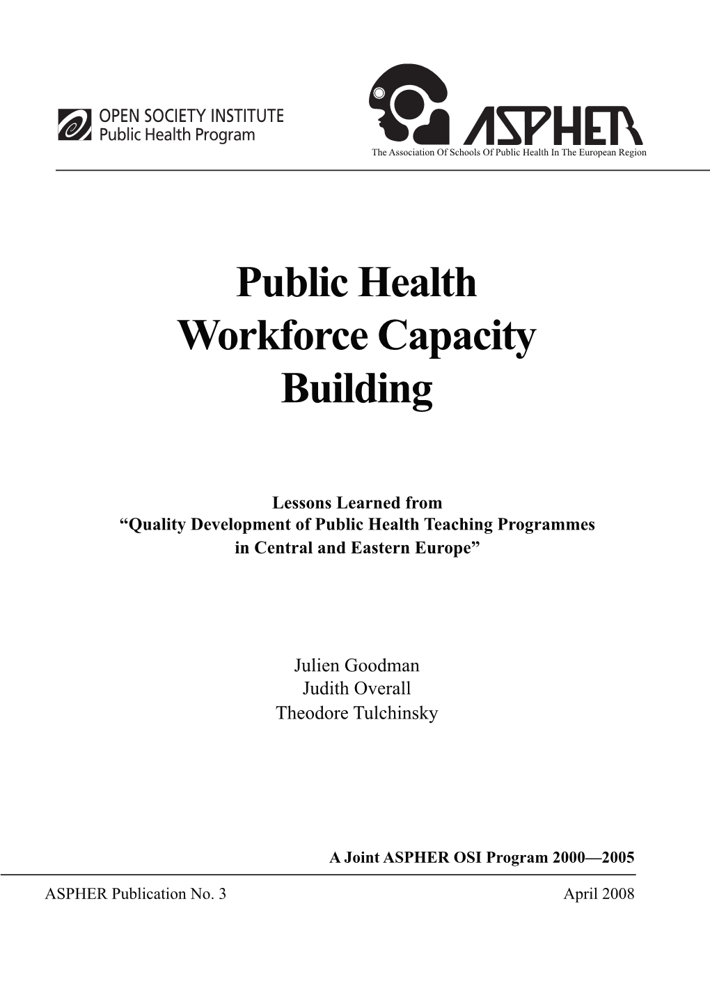 Public Health Workforce Capacity Building
