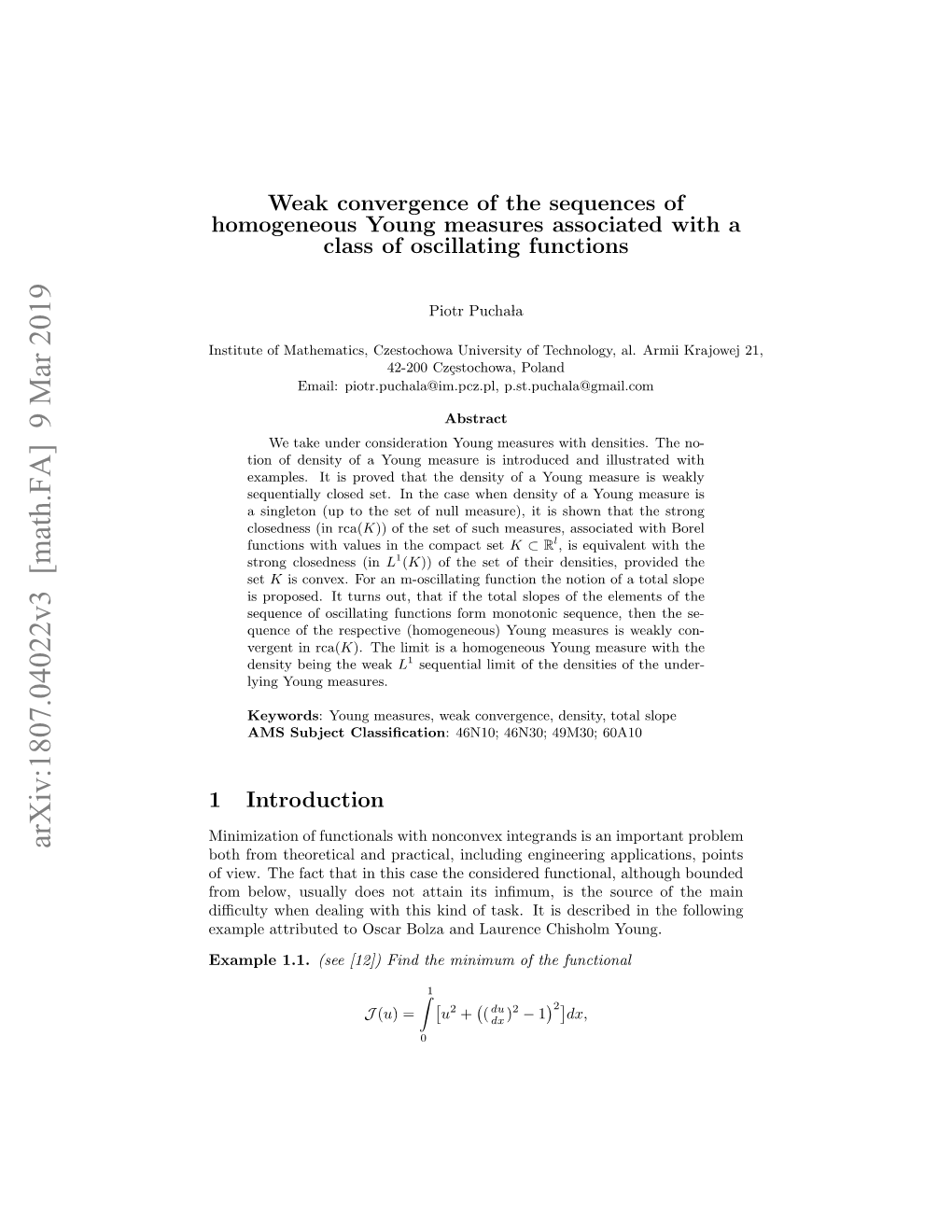 Weak Convergence of the Sequences of Homogeneous Young Measures