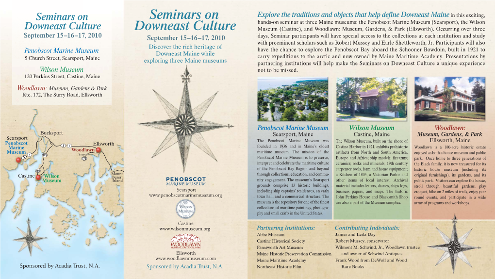 Seminars on Downeast Culture a Unique Experience Wilson Museum Not to Be Missed