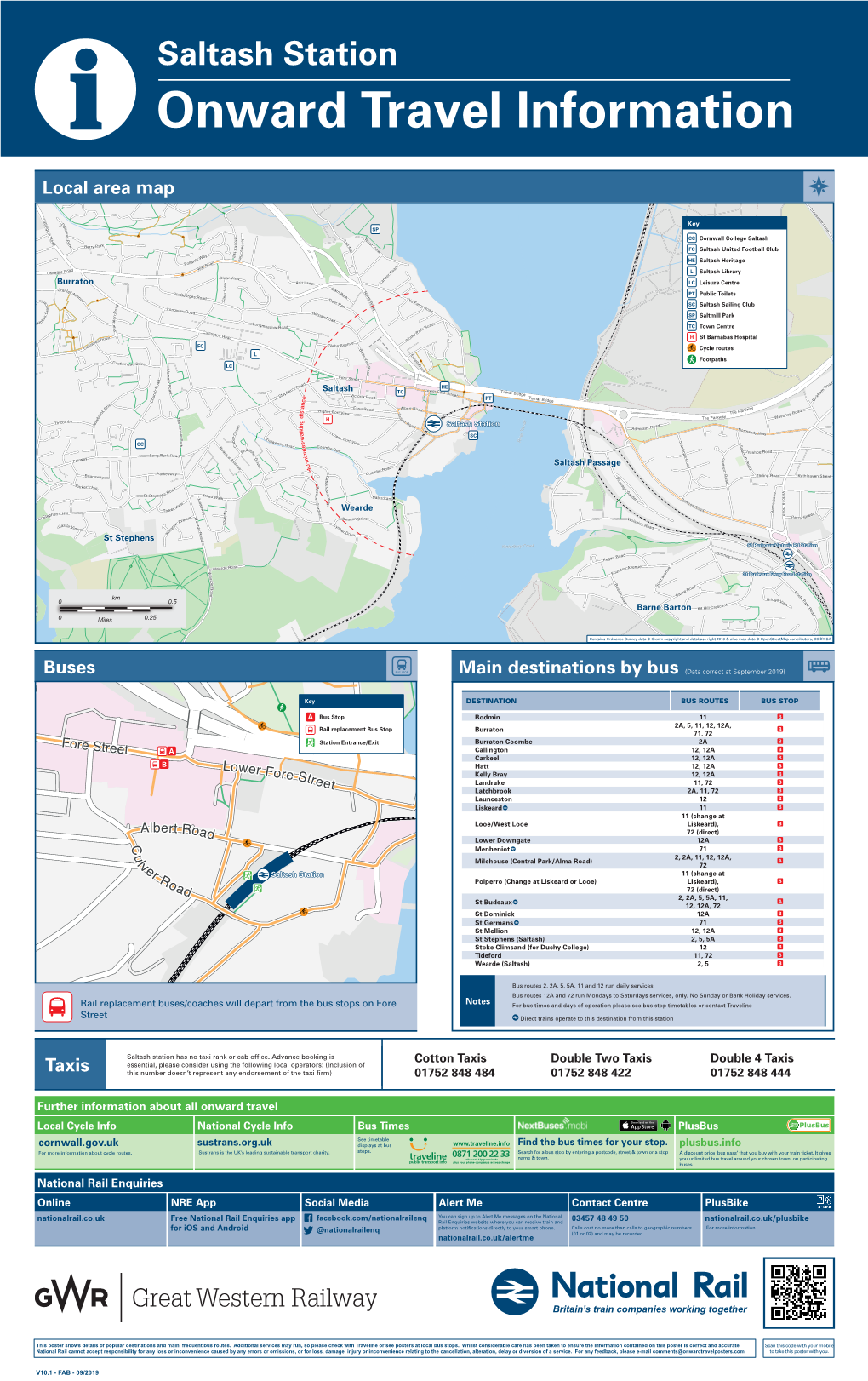 Saltash Station I Onward Travel Information Local Area Map