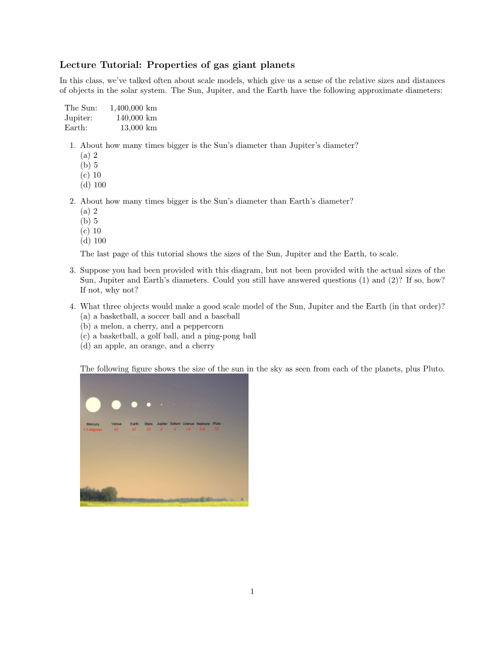 Lecture Tutorial: Properties of Gas Giant Planets