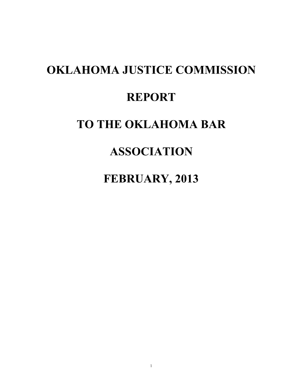 Oklahoma Justice Commission Report