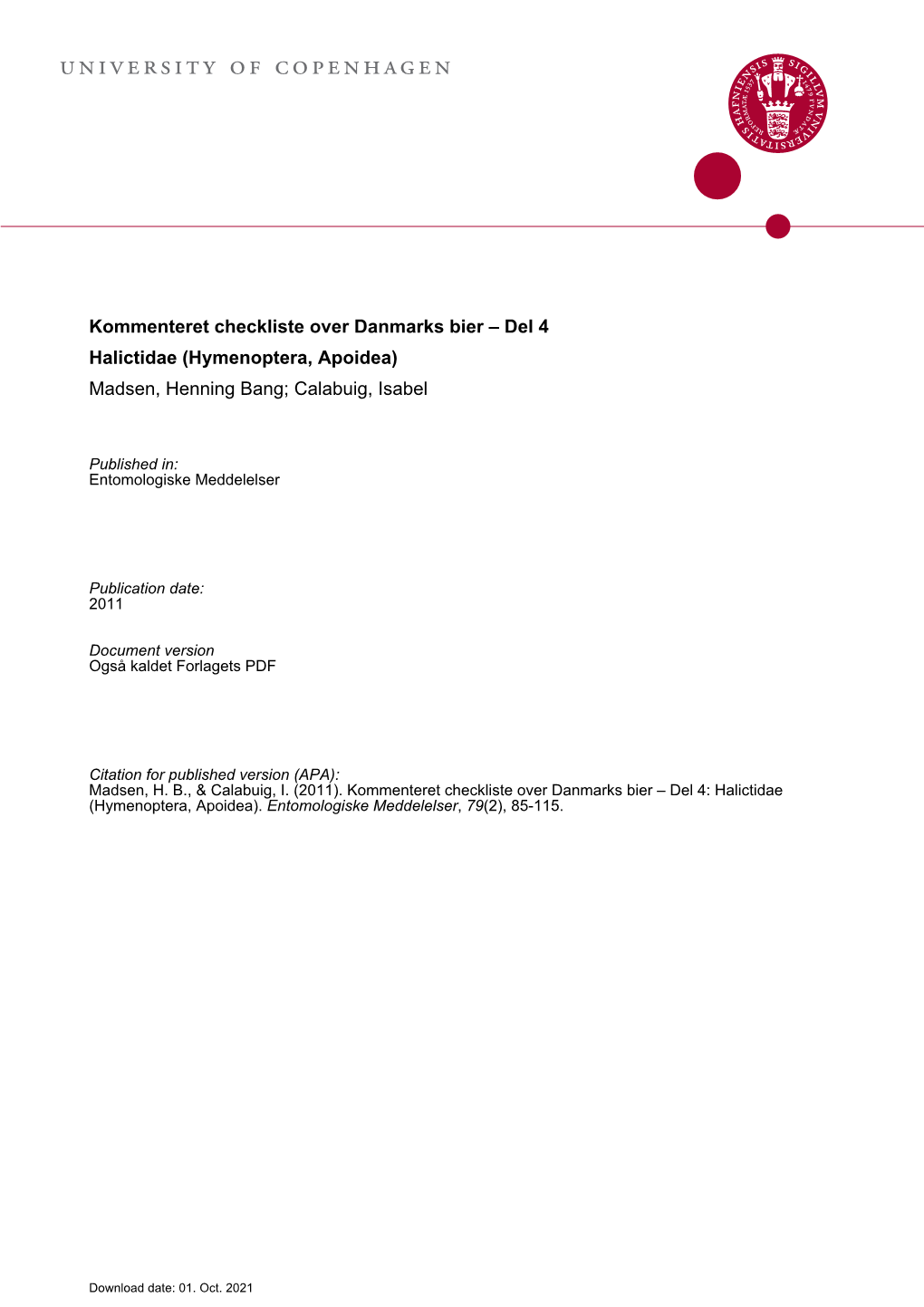 University of Copenhagen, Available Through Google Scholar Scholar.Google.Dk/Scholar?Q=Isabel%20Calabuig