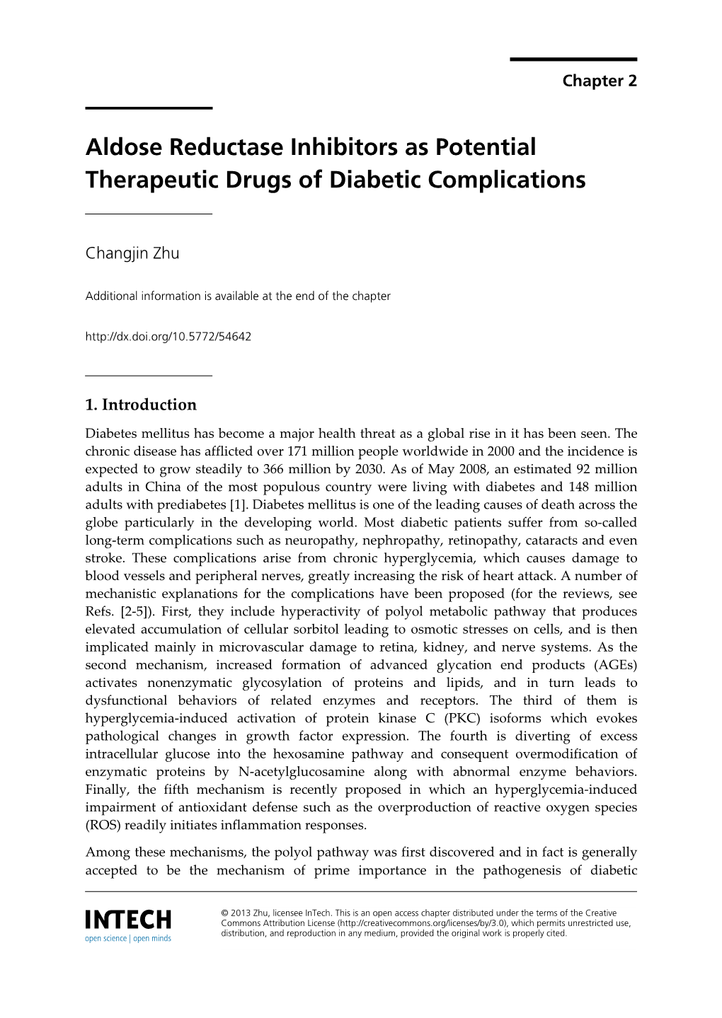 Aldose Reductase Inhibitors As Potential Therapeutic Drugs of Diabetic Complications