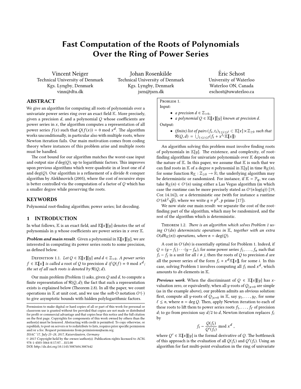 Fast Computation of the Roots of Polynomials Over the Ring of Power Series