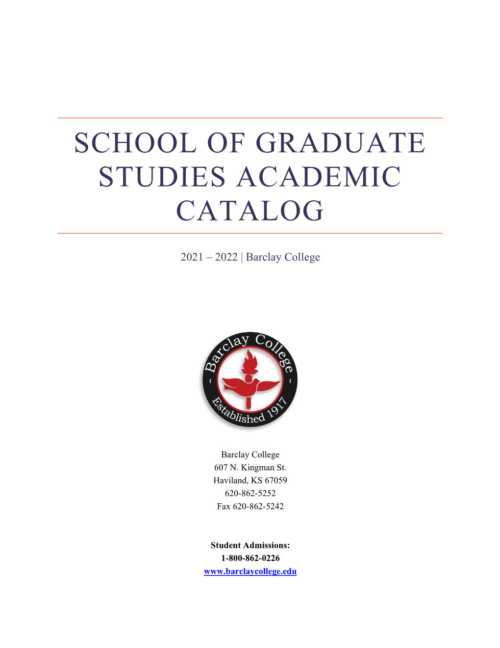 School of Graduate Studies Academic Catalog