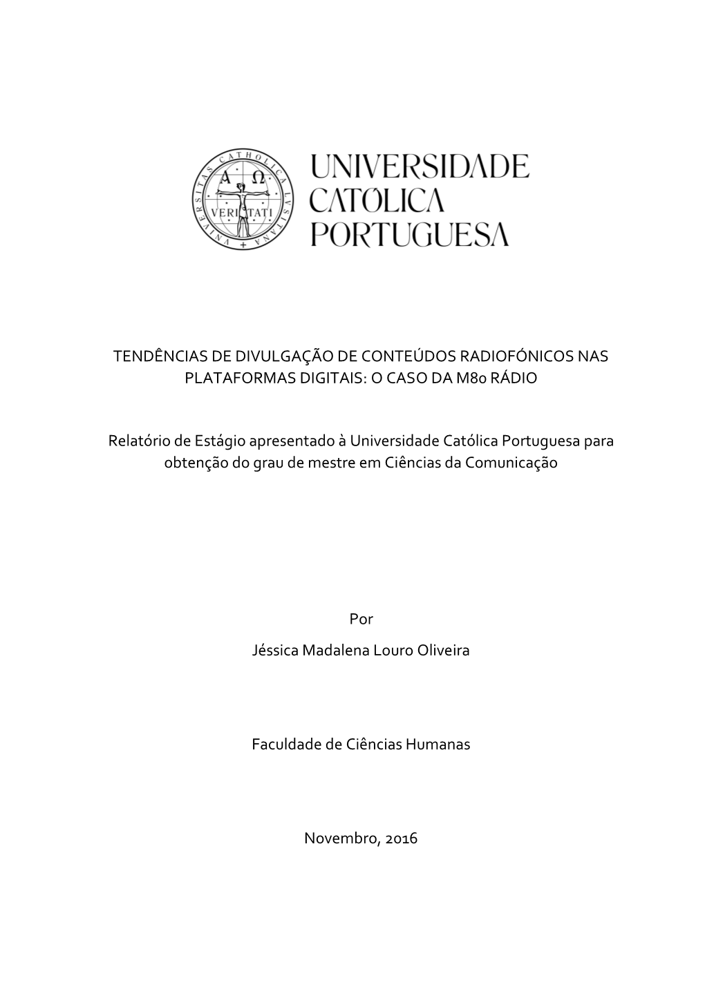 O CASO DA M80 RÁDIO Relatório De Estágio Ap