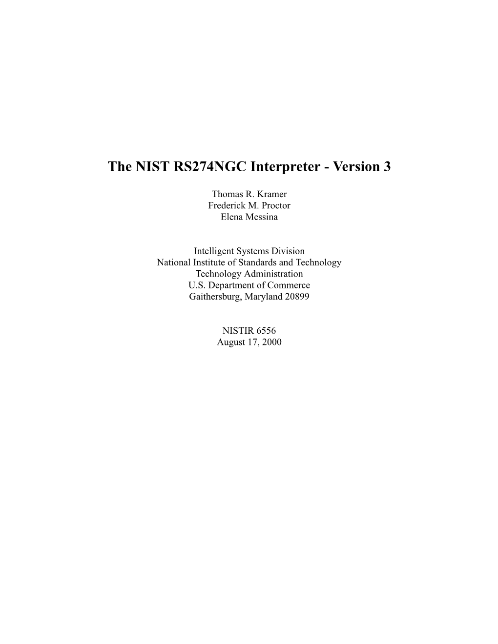 The NIST RS274NGC Interpreter - Version 3