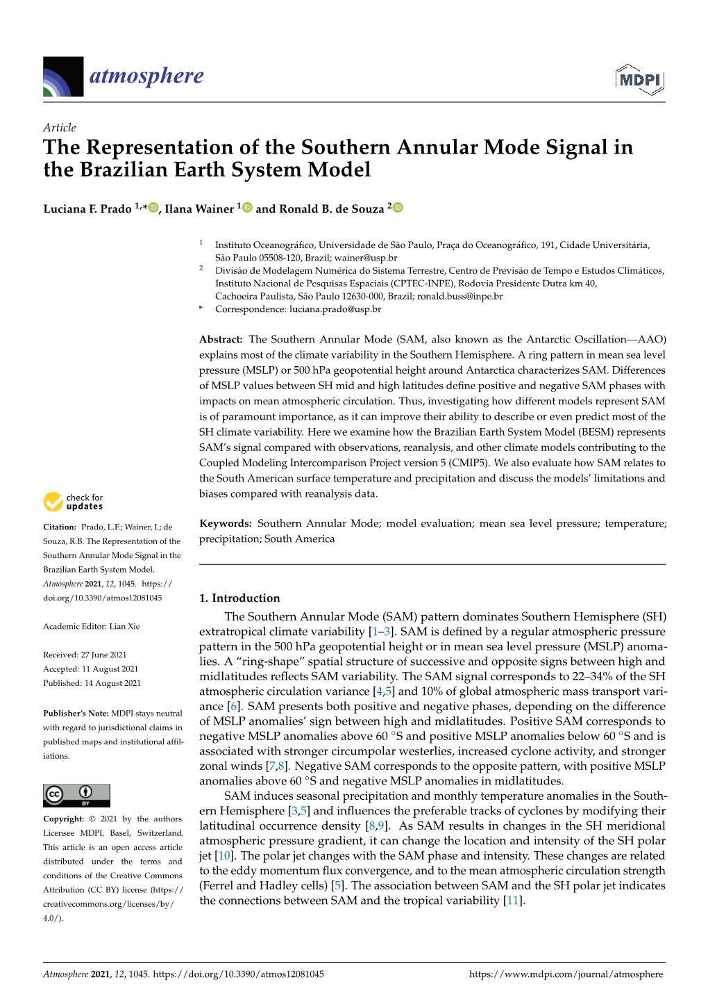 The Representation of the Southern Annular Mode Signal in the Brazilian Earth System Model