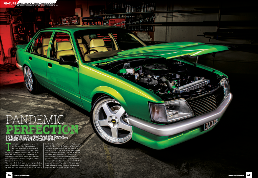 Feature 1984 Vh Holden Commodore Car Words: Rixsta Sammons Photos: Rixsta Sammons