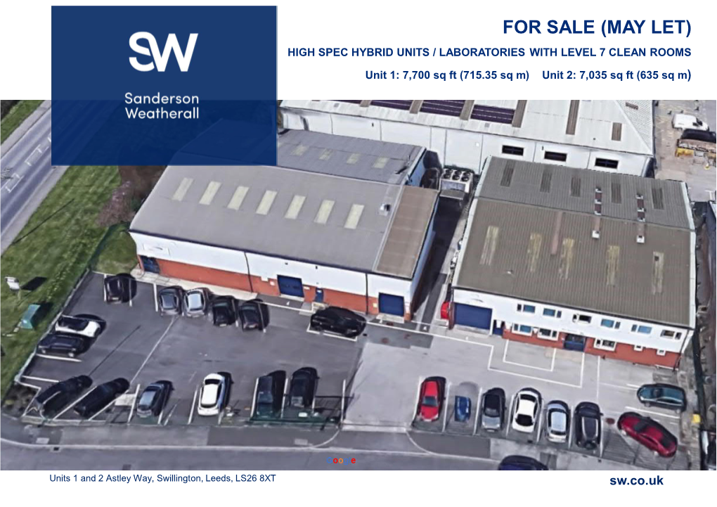 For Sale (May Let) High Spec Hybrid Units / Laboratories with Level 7 Clean Rooms