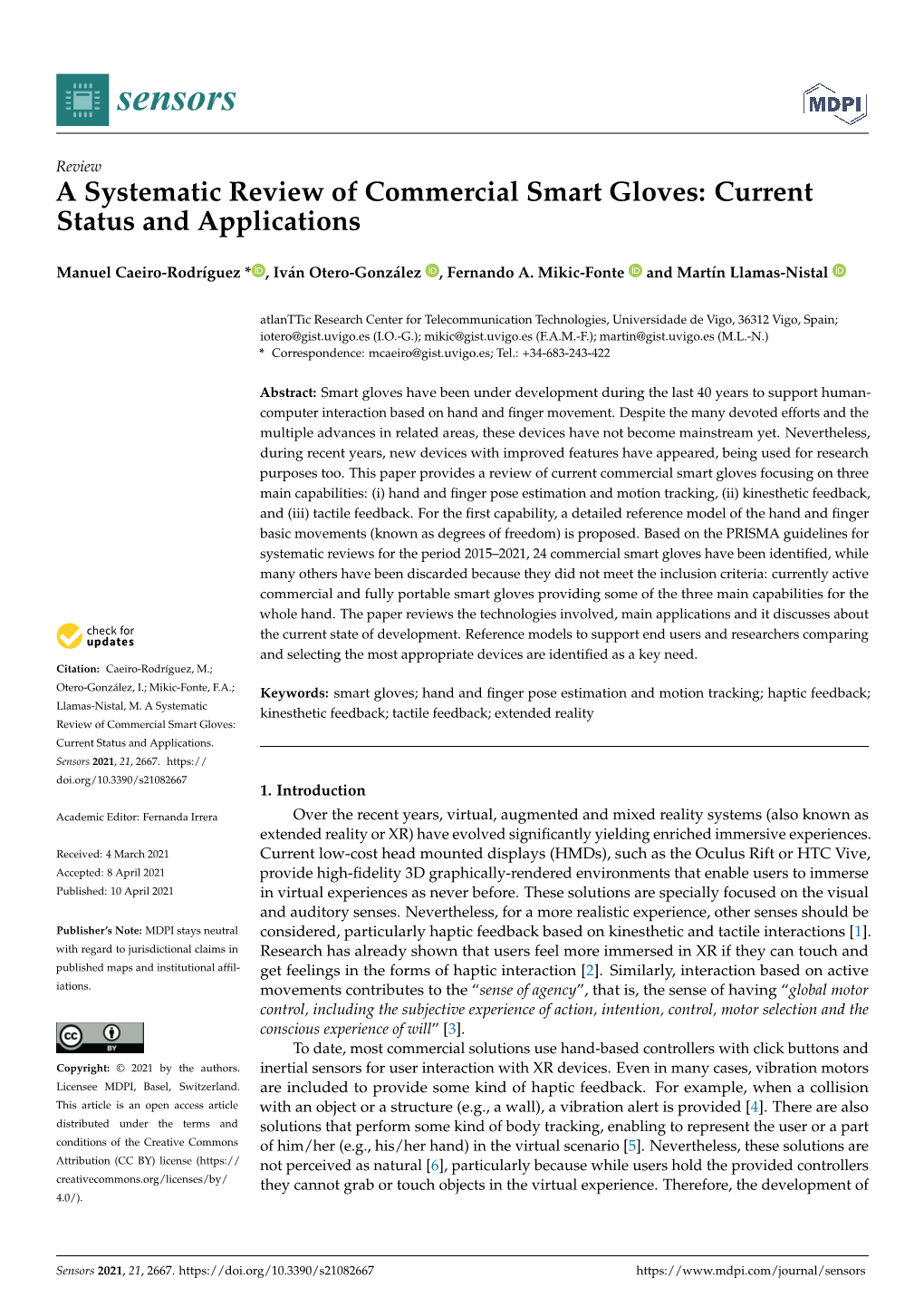 A Systematic Review of Commercial Smart Gloves: Current Status and Applications