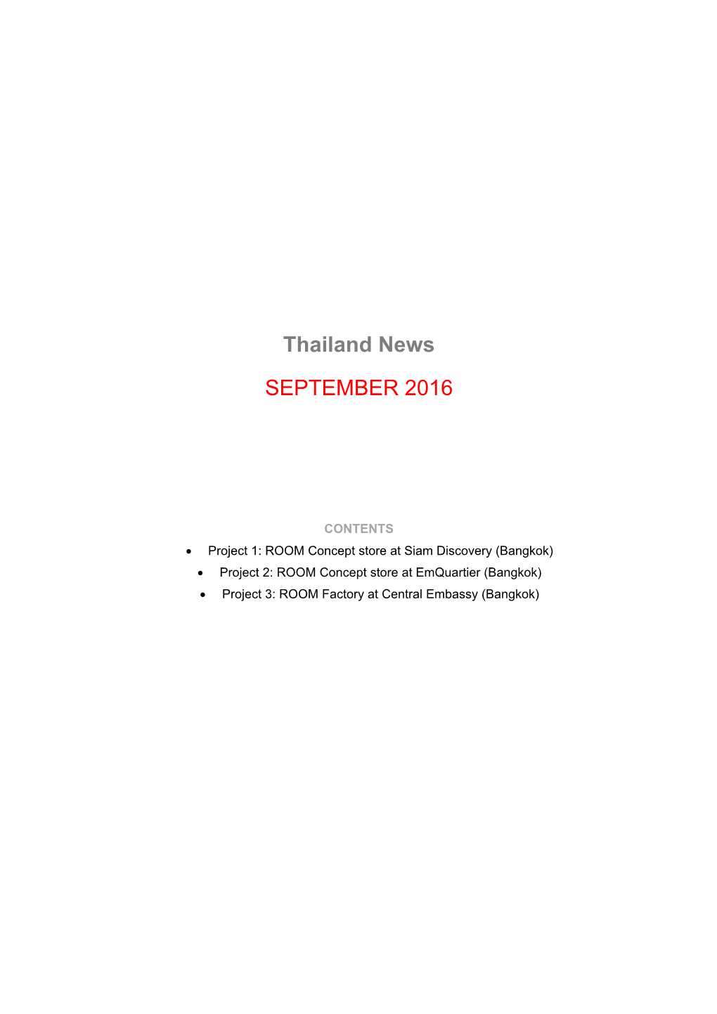 Thailand News SEPTEMBER 2016