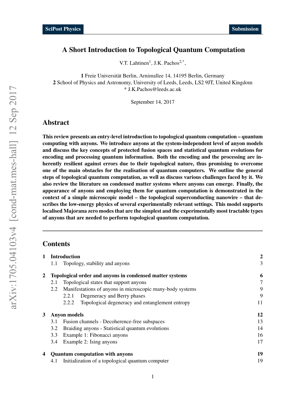 Arxiv:1705.04103V4 [Cond-Mat.Mes-Hall] 12 Sep 2017