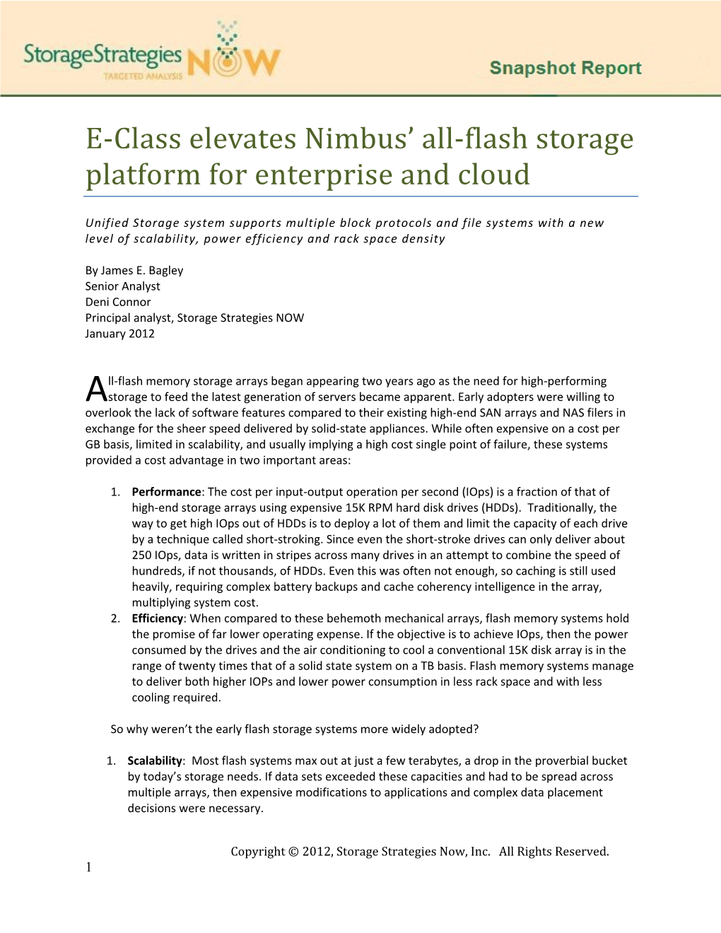 E‐Class Elevates Nimbus' All‐Flash Storage Platform For