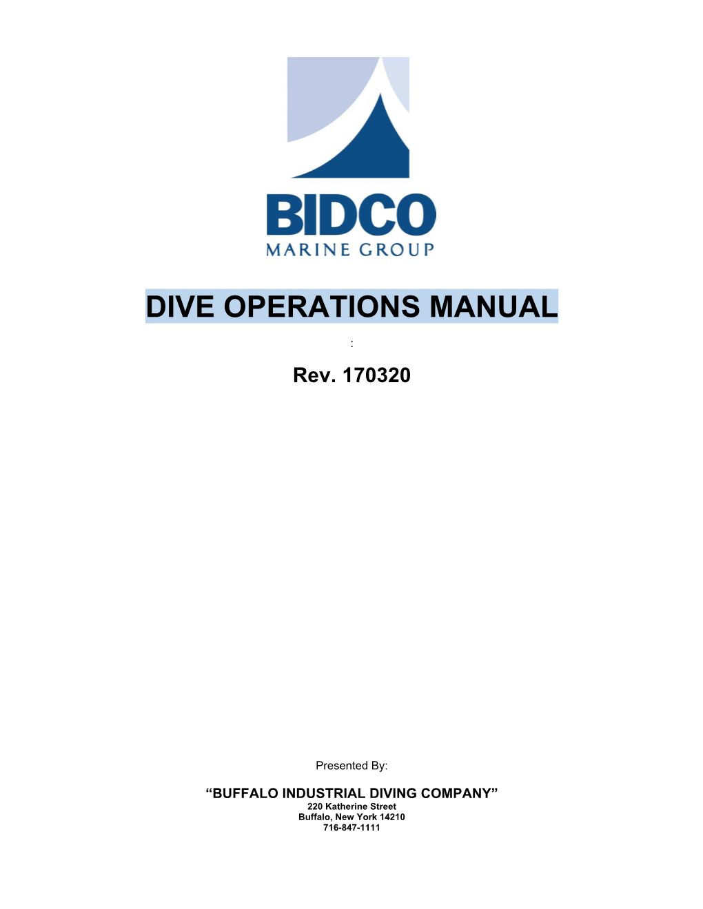 Dive Operations Manual