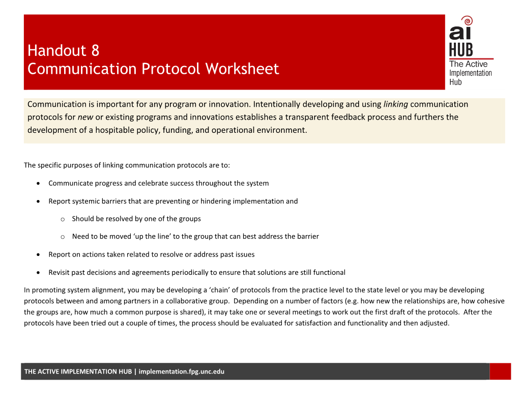 Handout 8 Communication Protocol Worksheet