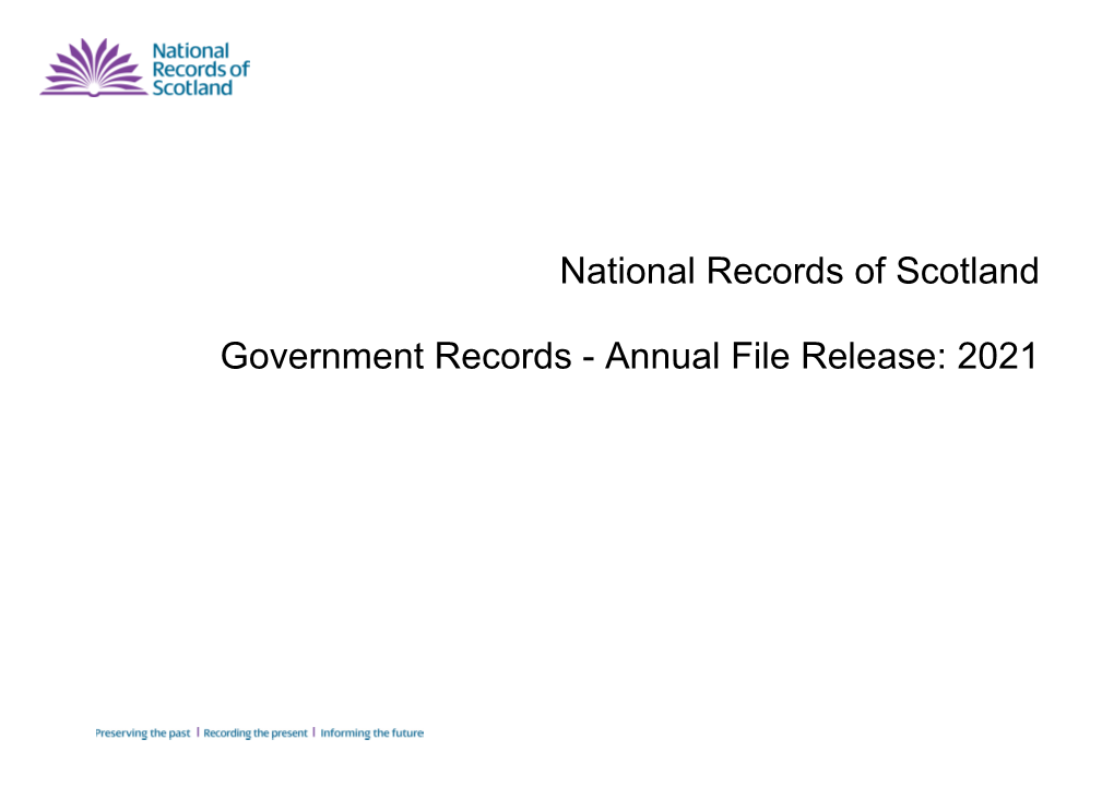NRS Government Records: Annual File Release 2021