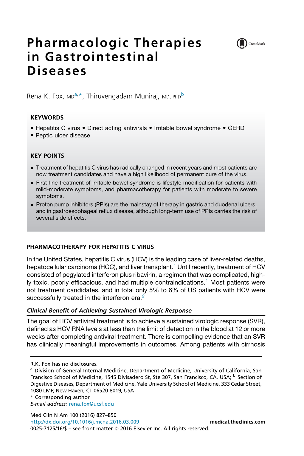 Pharmacologic Therapies in Gastrointestinal Diseases