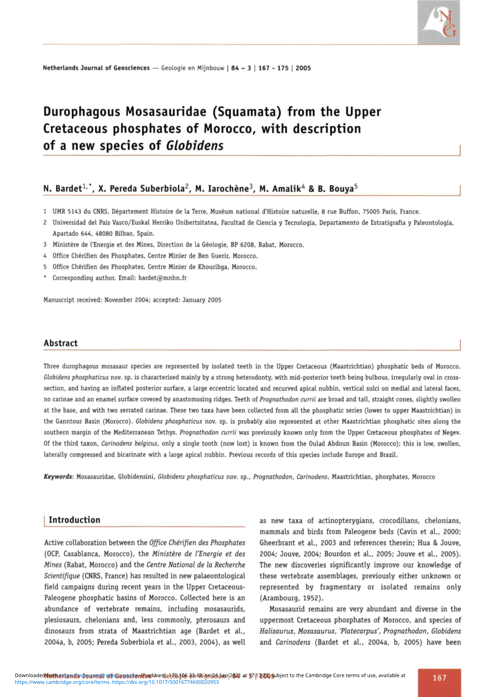 (Squamata) from the Upper Cretaceous Phosphates of Morocco, with Description of a New Species of Globidens