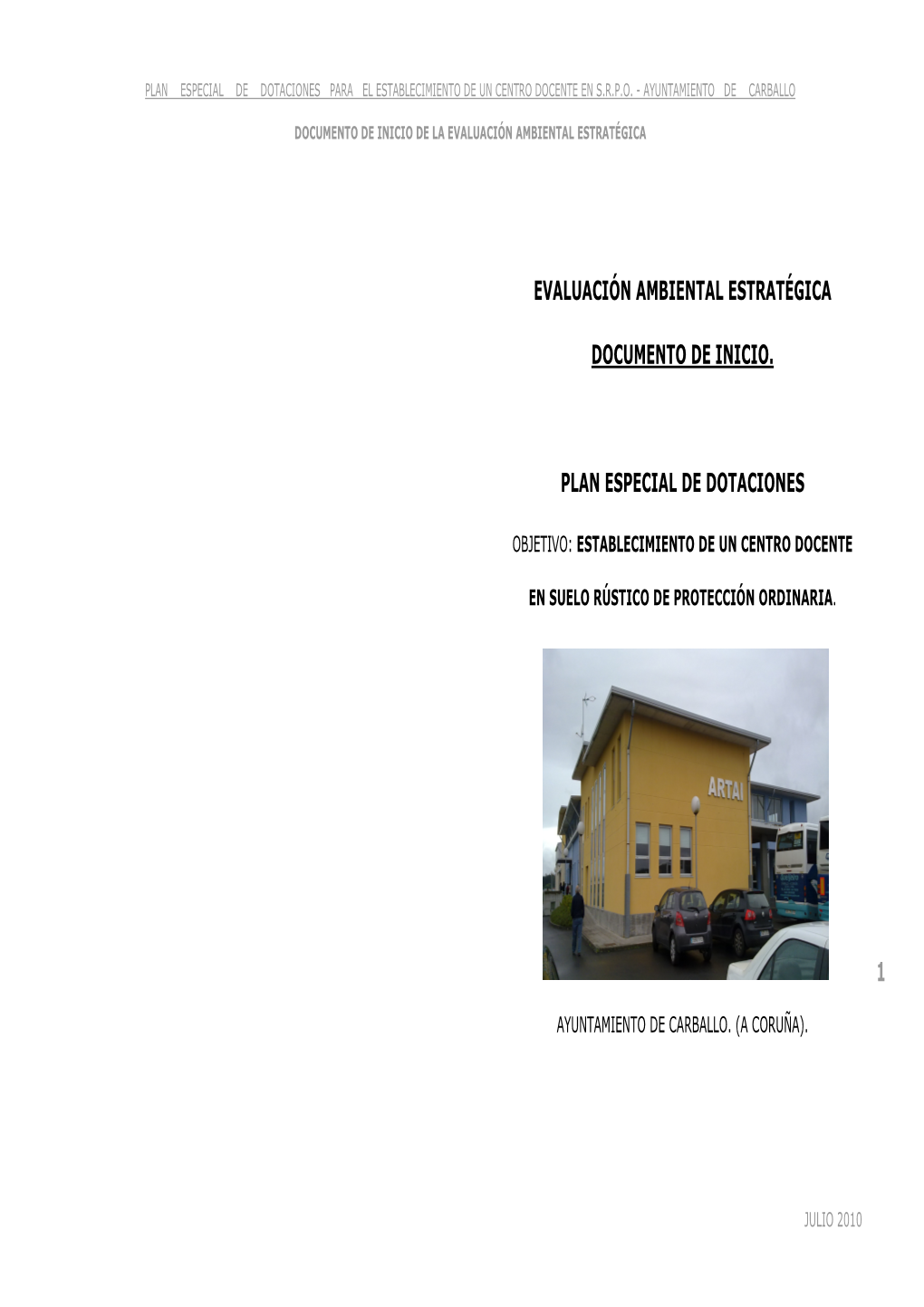 1 Evaluación Ambiental Estratégica Documento De