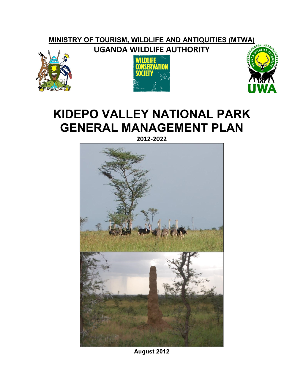 Kidepo Valley National Park General Management Plan 2012-2022