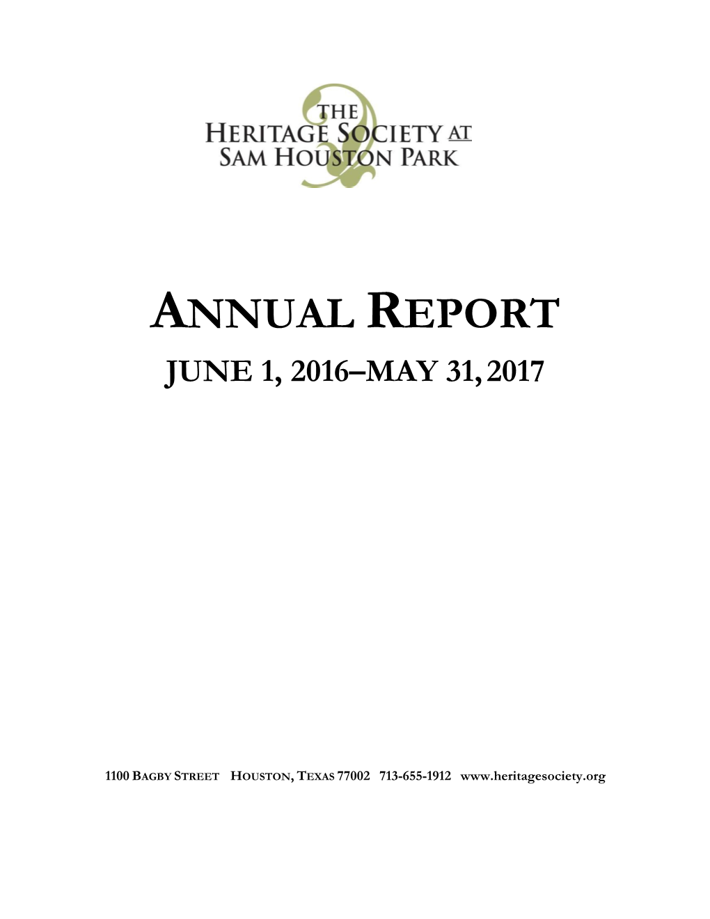 Annual Report June 1, 2016–May 31, 2017
