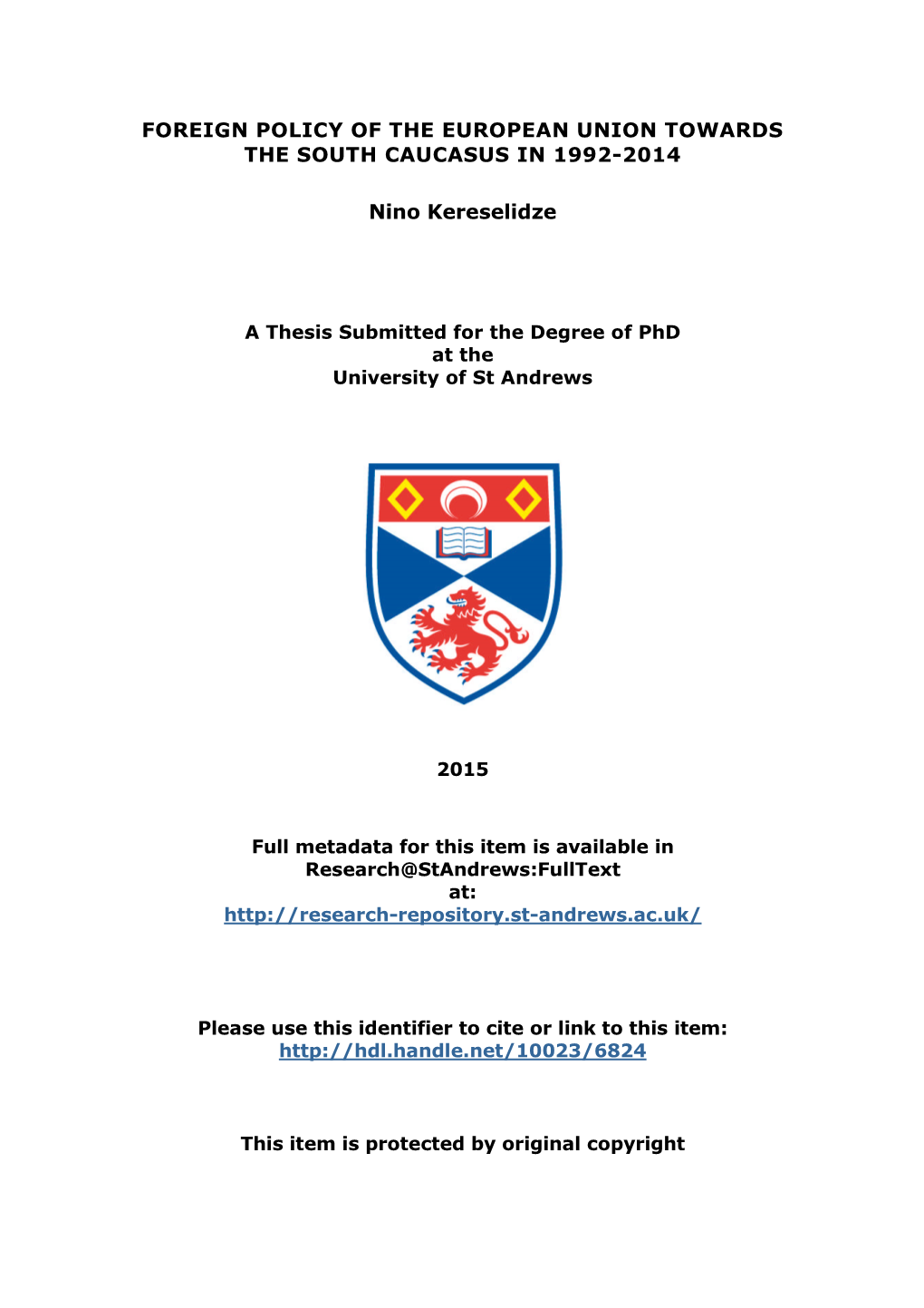 Nino Kereselidze Phd Thesis