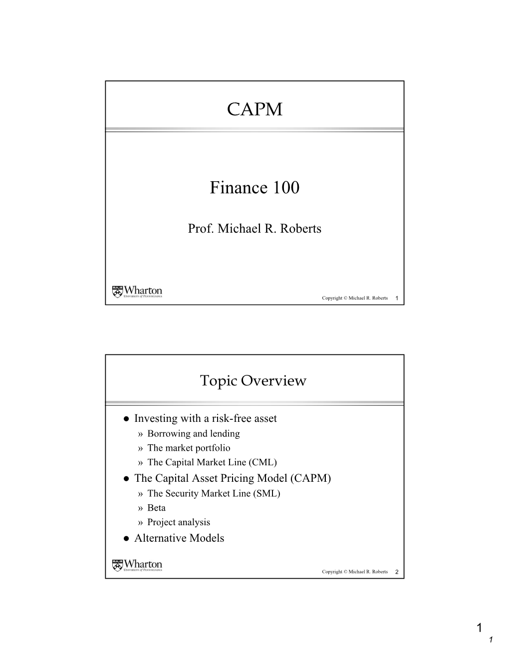 CAPM Finance