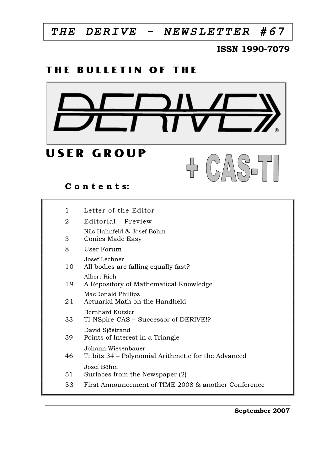 TI-Nspire CAS = Successor of Derive!? P33