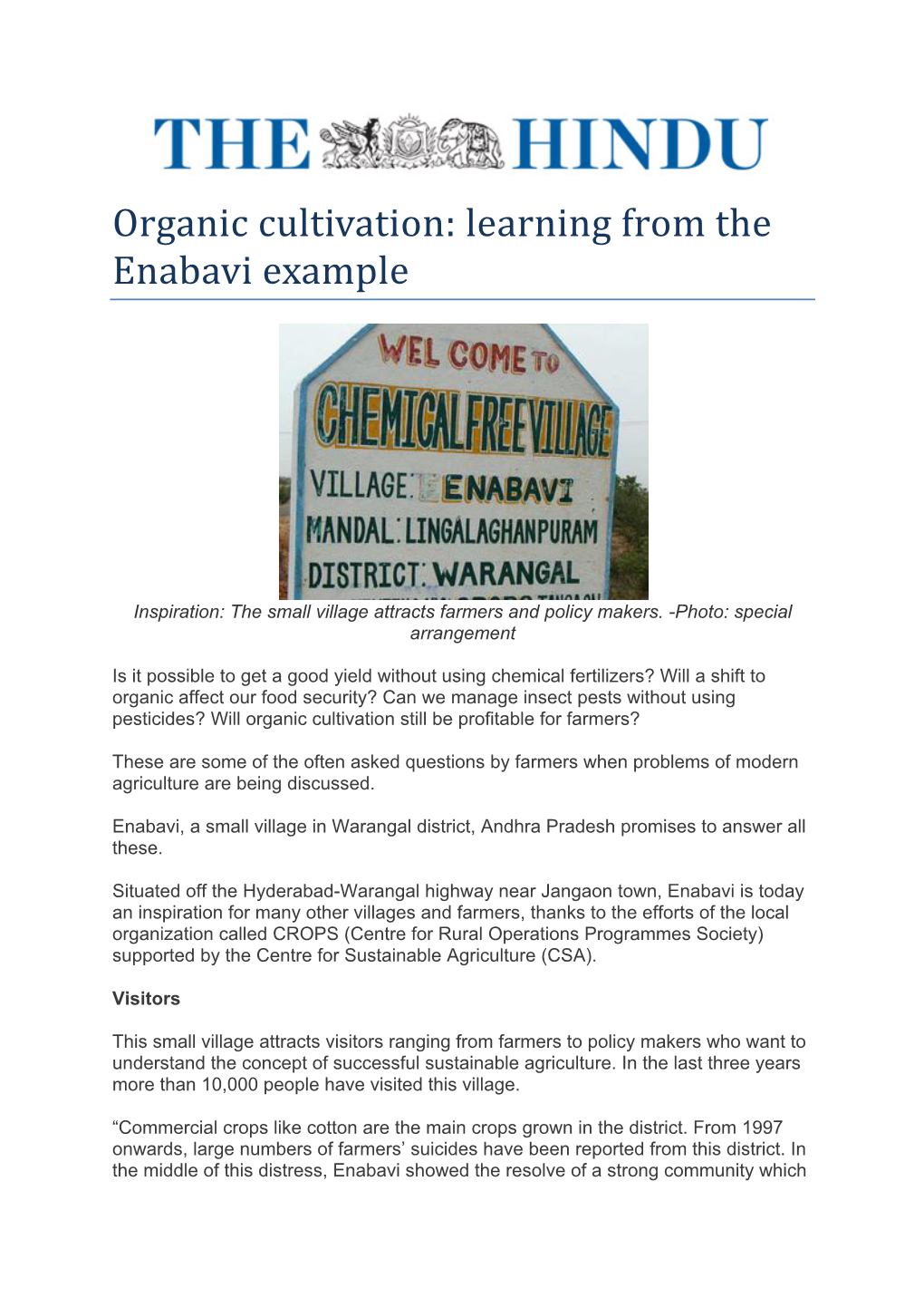 Organic Cultivation: Learning from the Enabavi Example